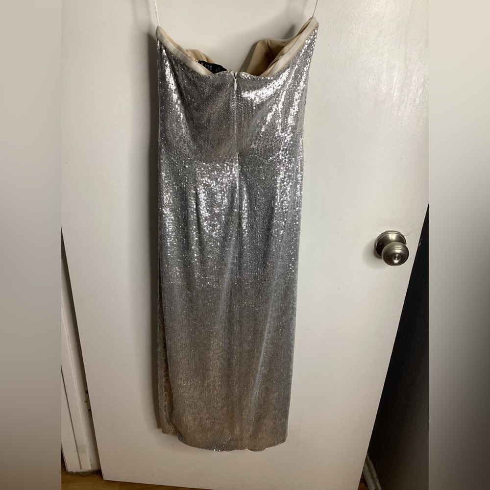 Rachel Zoe Silver Sequin Krista Dress M - Picture 8 of 11